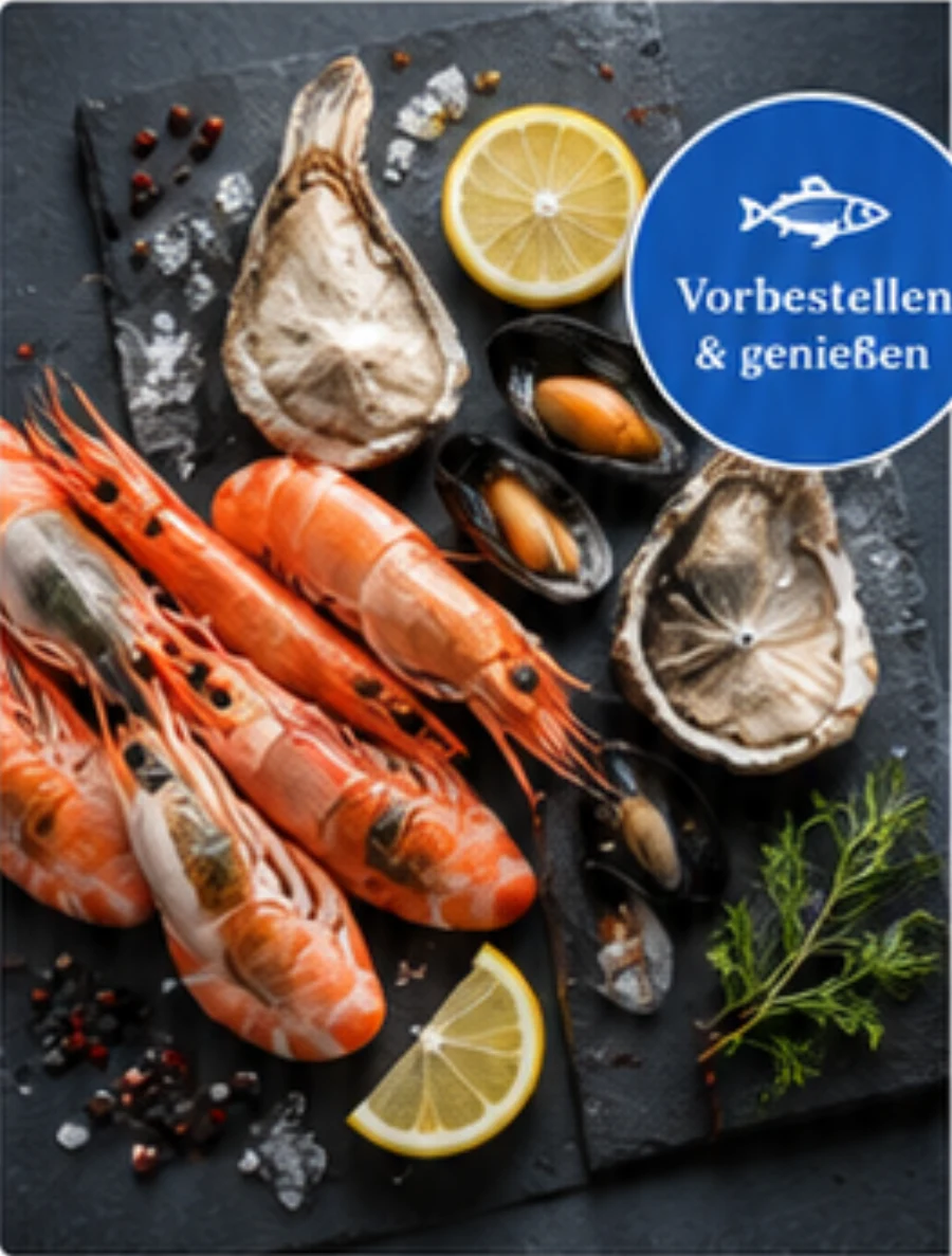 Frische Garnelen mit Zitrone und Kräutern